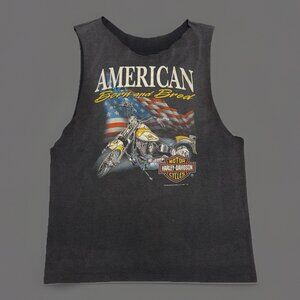 Vintage 1992 3D Emblem Harley Davidson T Shirt Mens M/L 20x28 Cropped Tank Top
